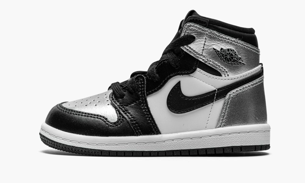 Nike Air Jordan 1 High OG TD "Silver Toe" Dječje Cipele Crne Bijele Srebrne | Hrvatska-6108974