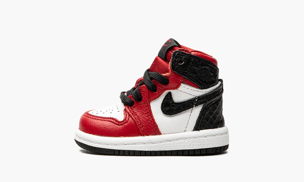 Nike Air Jordan 1 High Retro TD "Satin Snake" Dječje Cipele Crne Crvene Bijele | Hrvatska-8013956