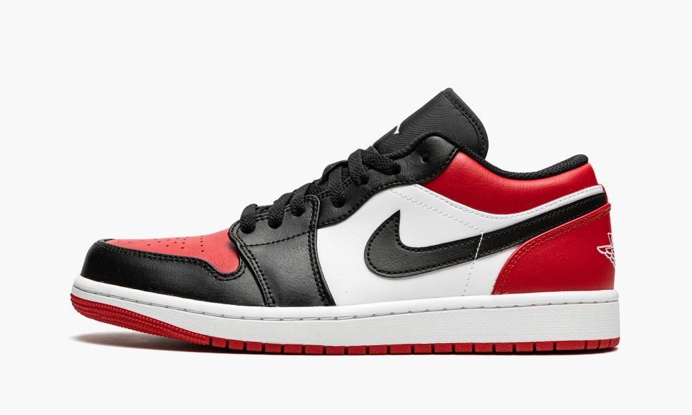 Nike Air Jordan 1 Low "Bred Toe" Muške Cipele Crne Crvene Bijele | Hrvatska-2360819