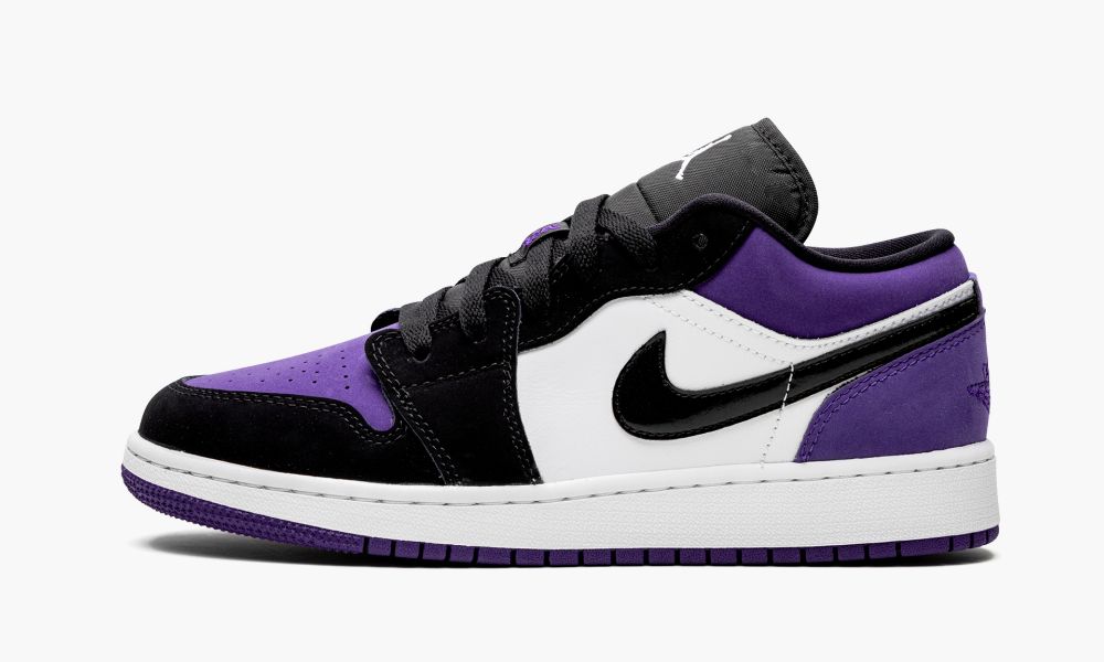 Nike Air Jordan 1 Low (GS) "Court Purple" Dječje Cipele Crne Bijele Ljubičaste | Hrvatska-3214970