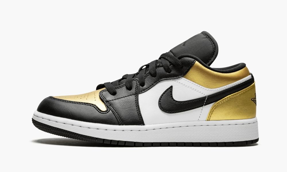 Nike Air Jordan 1 Low (GS) "Gold Toe" Dječje Cipele Crne Visebojne Bijele Zlatne | Hrvatska-6017248