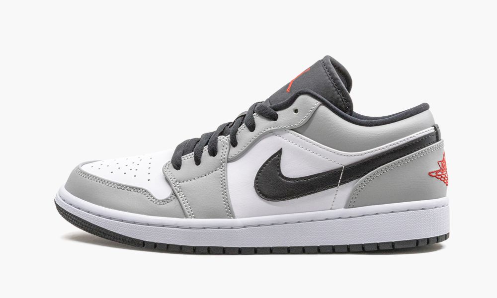 Nike Air Jordan 1 Low "Light Smoke Grey" Muške Cipele Bijele Crvene Sive Bijele | Hrvatska-6735948