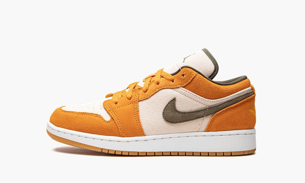 Nike Air Jordan 1 Low SE GS "Light Curry" Dječje Cipele Bijele Narančaste Maslinasto Zelene | Hrvatska-2634790