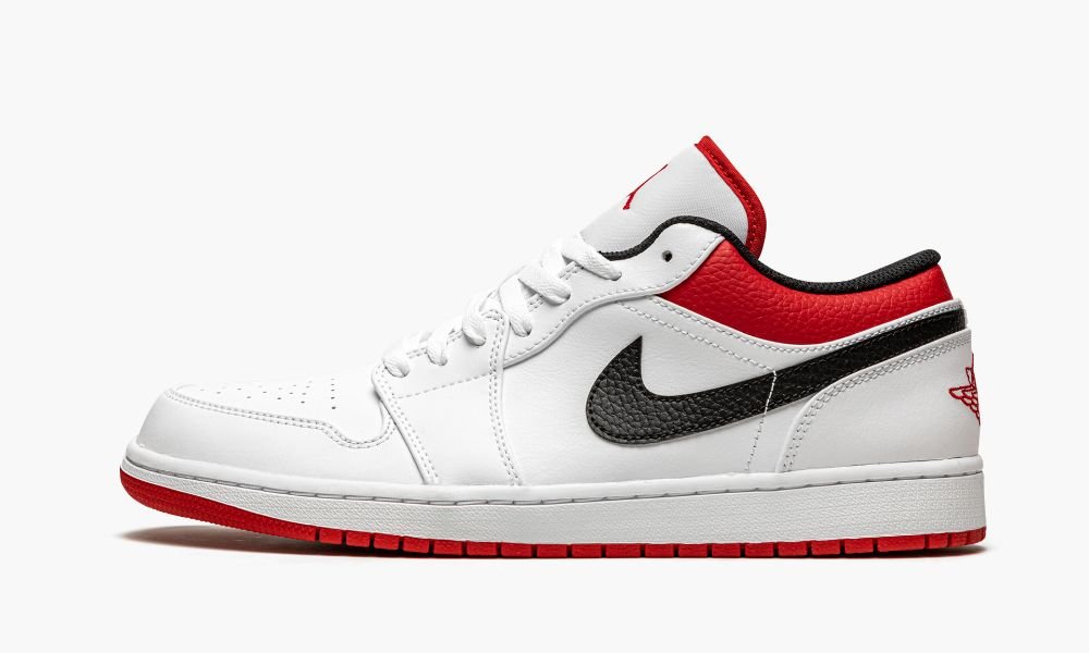 Nike Air Jordan 1 Low "White / Gym Red" Muške Cipele Crne Bijele Crvene | Hrvatska-7630145