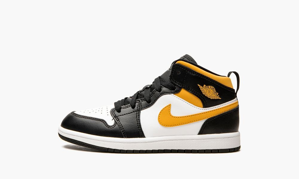 Nike Air Jordan 1 MID PS "Pollen" Dječje Cipele Crne Bijele | Hrvatska-6428017