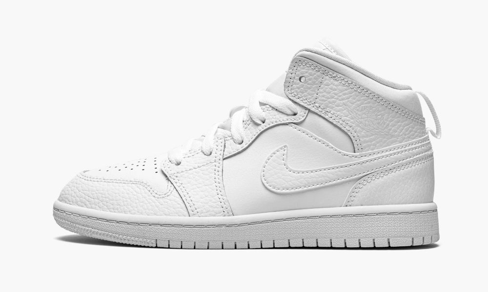 Nike Air Jordan 1 MID PS "Triple White" Dječje Cipele Bijele | Hrvatska-6503927