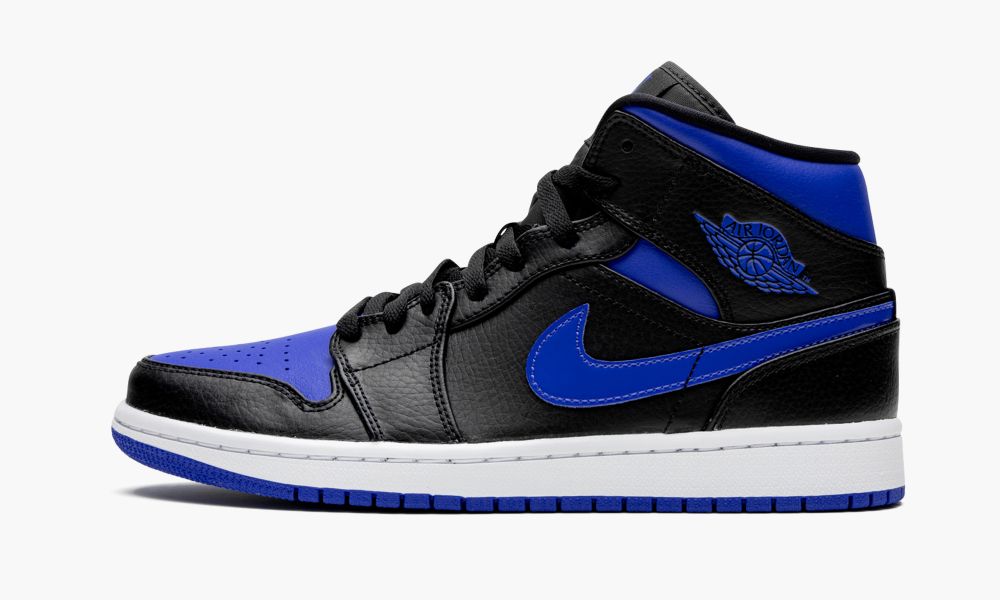 Nike Air Jordan 1 MID "Royal" Muške Cipele Crne Bijele Kraljevska Plava | Hrvatska-7190346