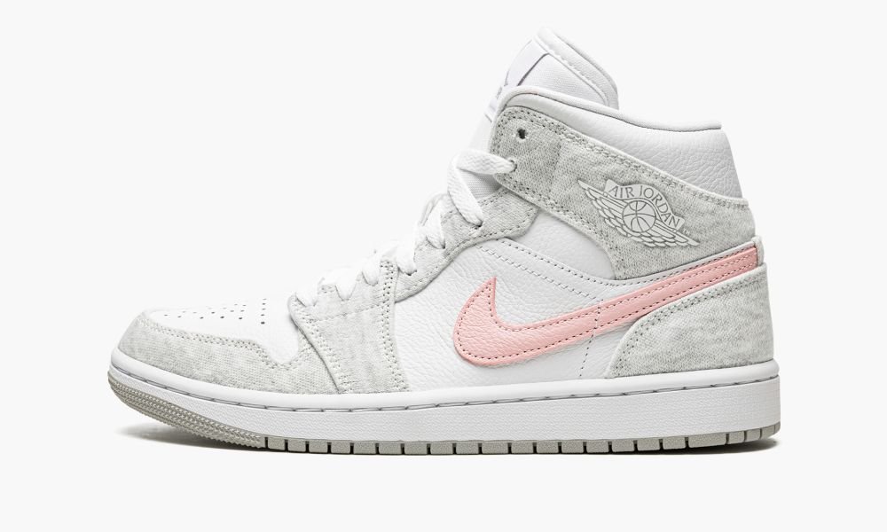 Nike Air Jordan 1 MID SE "Heather Grey / Pink" Ženske Cipele Bijele Sive | Hrvatska-6204985