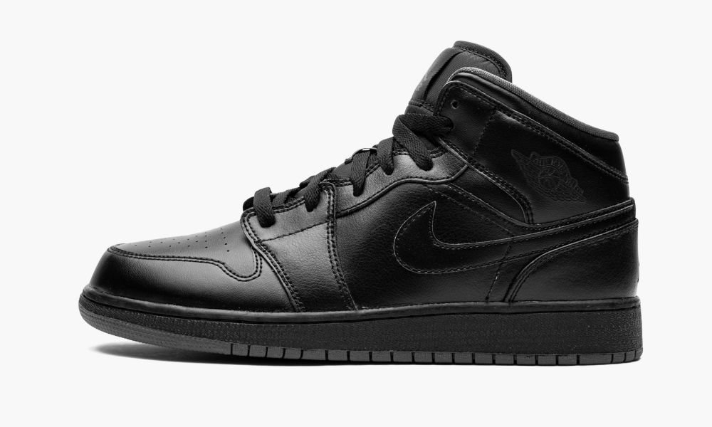 Nike Air Jordan 1 Mid BG "Triple Black" Dječje Cipele Crne Sive | Hrvatska-1052867