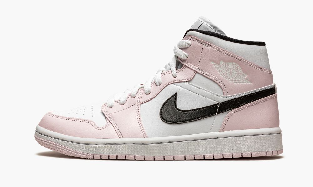 Nike Air Jordan 1 Mid "Barely Rose" Ženske Cipele Bijele Roze Crne Bijele Ljubičaste | Hrvatska-1792453