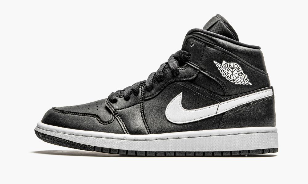 Nike Air Jordan 1 Mid "Black / White" Ženske Cipele Crne Bijele | Hrvatska-7859061