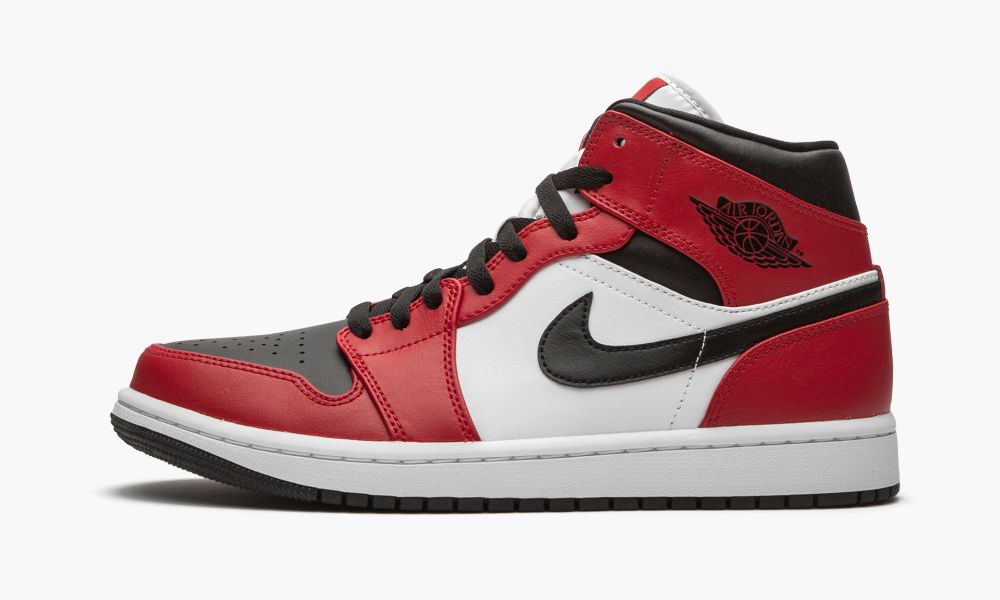 Nike Air Jordan 1 Mid "Chicago Black Toe" Muške Cipele Crne Crvene | Hrvatska-2605493