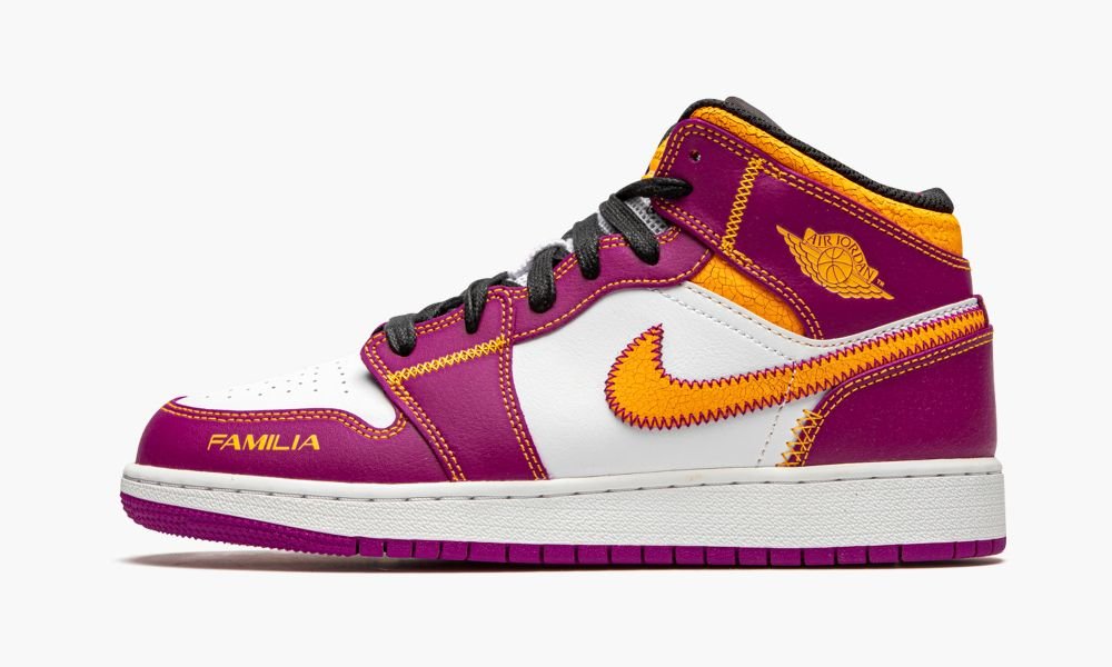 Nike Air Jordan 1 Mid DOD "Day of the Dead" Dječje Cipele Bijele Ljubičaste Zlatne | Hrvatska-6721340