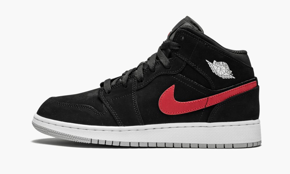 Nike Air Jordan 1 Mid (GS) Dječje Cipele Crne Crvene | Hrvatska-3789164