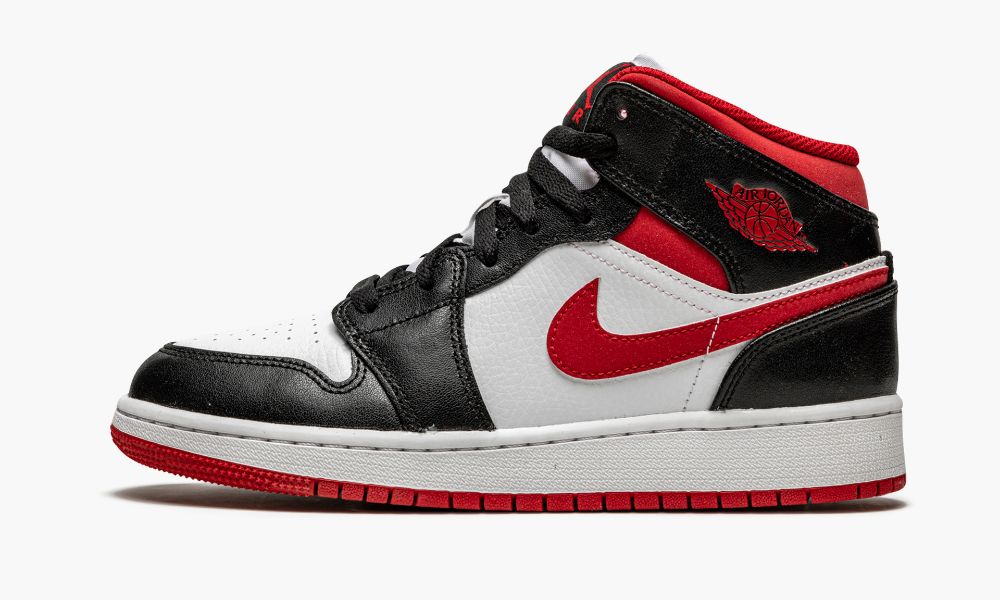 Nike Air Jordan 1 Mid GS "Metallic Red" Dječje Cipele Crne Bijele Crvene | Hrvatska-8734120