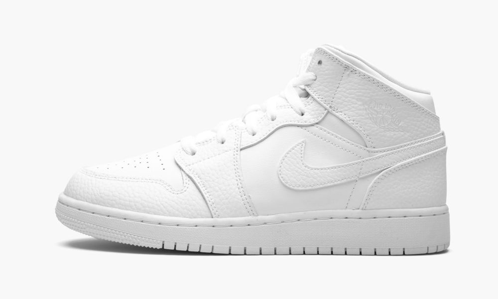 Nike Air Jordan 1 Mid GS "Triple White" Dječje Cipele Bijele | Hrvatska-1094256