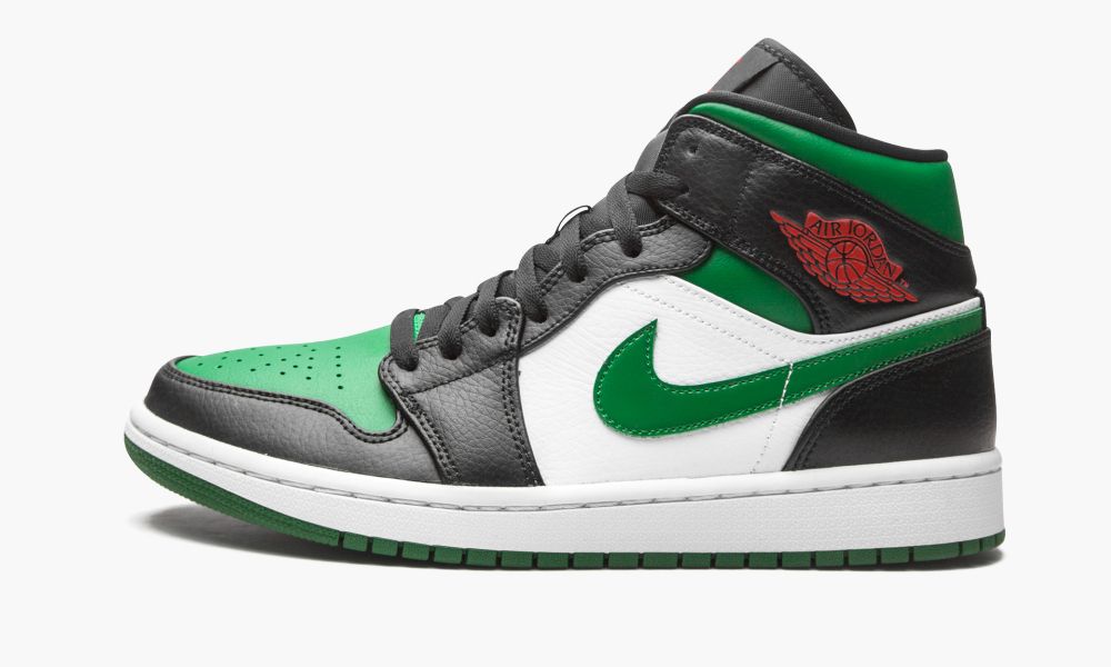 Nike Air Jordan 1 Mid "Green Toe" Muške Cipele Crne Crvene Zelene Bijele Tamno Zelene | Hrvatska-7509213