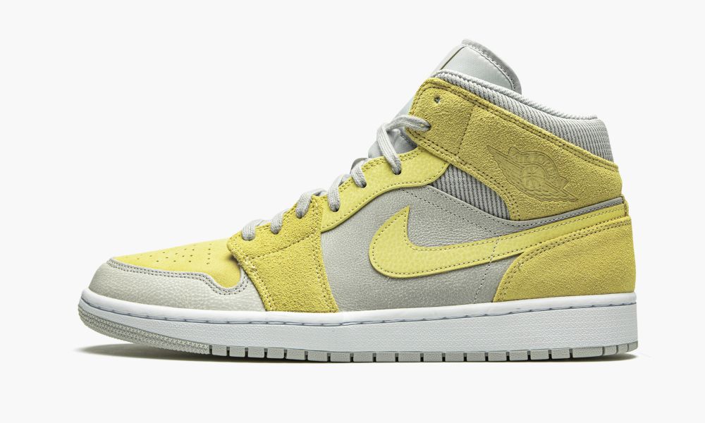 Nike Air Jordan 1 Mid "Grey Fog / Lemon Wash" Muške Cipele Žute Bijele Limun Sive Svijetlo Plave | Hrvatska-0231864