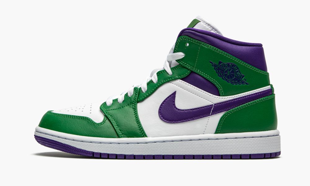 Nike Air Jordan 1 Mid "Incredible Hulk" Muške Cipele Bijele Zelene Bijele Ljubičaste | Hrvatska-4732659