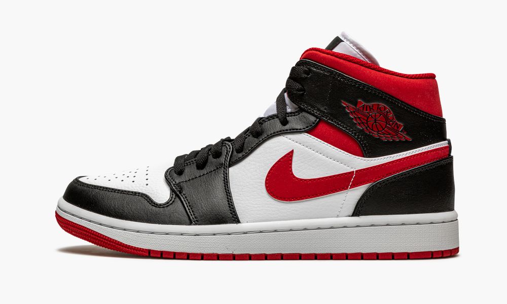 Nike Air Jordan 1 Mid "Metallic Red" Muške Cipele Crne Bijele Crvene | Hrvatska-5974631