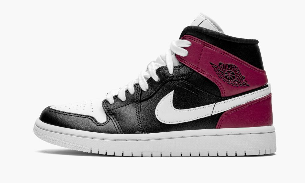 Nike Air Jordan 1 Mid "Noble Red" Ženske Cipele Crne Crvene Bijele | Hrvatska-7358921