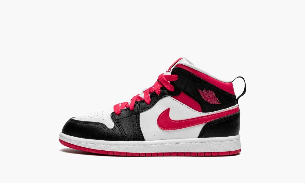 Nike Air Jordan 1 Mid PS "White / Very Berry" Dječje Cipele Crne Crvene Bijele | Hrvatska-6092138