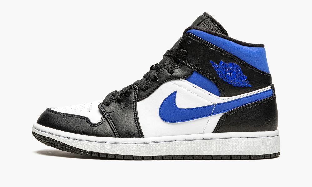 Nike Air Jordan 1 Mid "Racer Blue / Black / White" Muške Cipele Bijele Crne Plave | Hrvatska-6291357