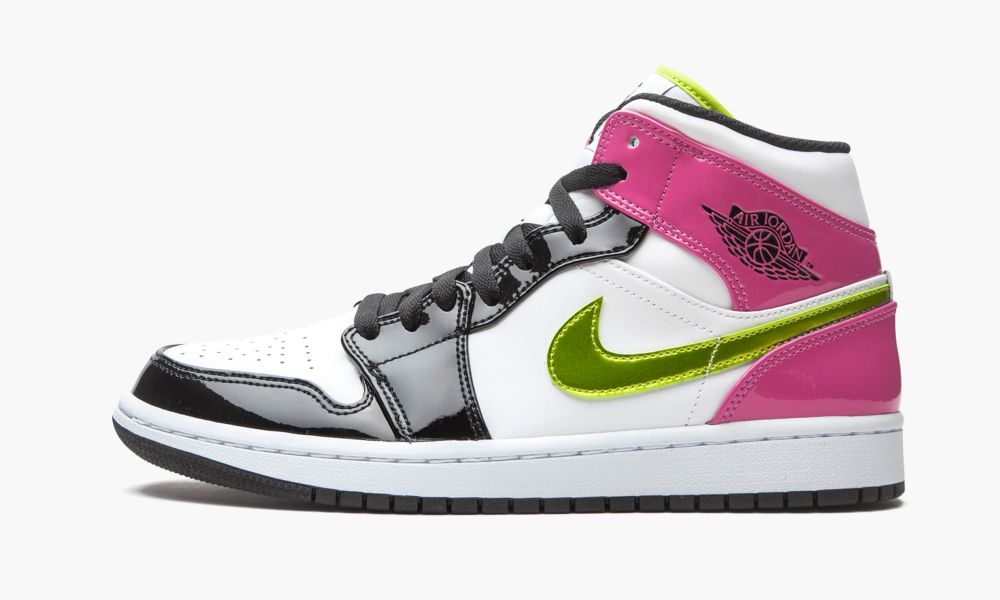 Nike Air Jordan 1 Mid SE "Cyber / Active Fuchsia" Muške Cipele Bijele Crne Visebojne Fuksije | Hrvatska-3517964