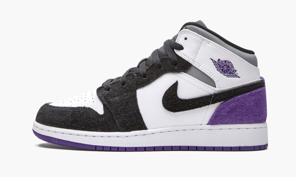 Nike Air Jordan 1 Mid SE GS "Court Purple Suede" Dječje Cipele Crne Bijele Ljubičaste | Hrvatska-5174032