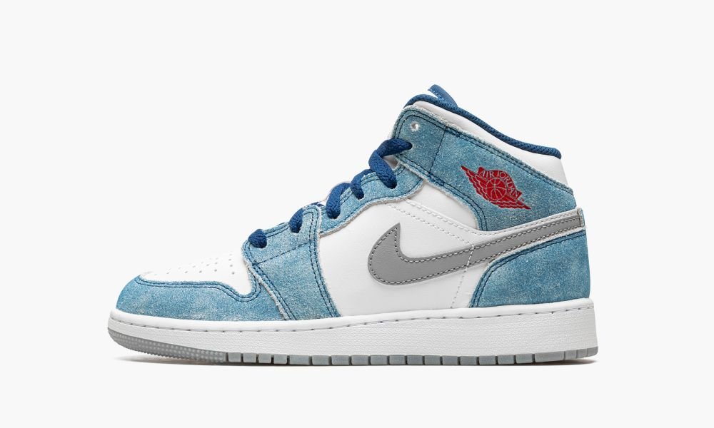 Nike Air Jordan 1 Mid SE GS "French Blue" Dječje Cipele Bijele Crvene Plave Bijele | Hrvatska-4360578