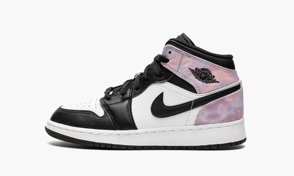 Nike Air Jordan 1 Mid SE GS "Tie Dye" Dječje Cipele Crne Koraljne Bijele | Hrvatska-6039572