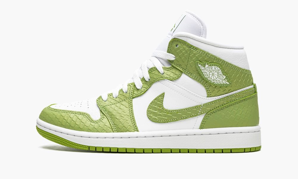 Nike Air Jordan 1 Mid SE "Green Python" Ženske Cipele Bijele Zelene | Hrvatska-0238964