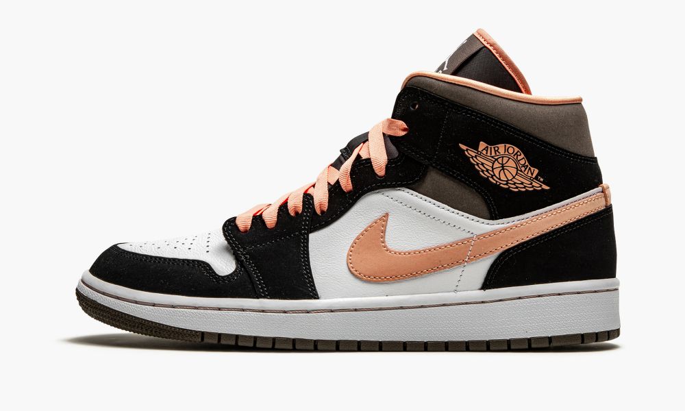 Nike Air Jordan 1 Mid SE "Peach Mocha" Ženske Cipele Crne Bijele Crne Boje Marelice | Hrvatska-1482506