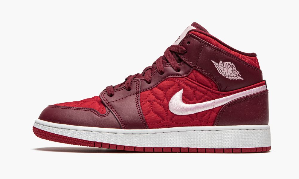 Nike Air Jordan 1 Mid SE "Red Quilt" Dječje Cipele Crvene Roze | Hrvatska-2417903