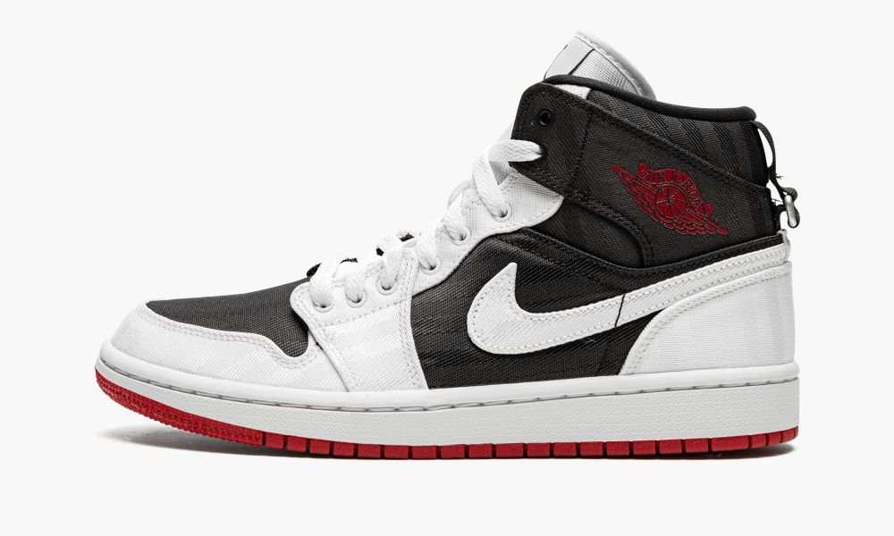 Nike Air Jordan 1 Mid SE UTL "White / Black / Gym Red" Ženske Cipele Crne Crvene Bijele | Hrvatska-2075643