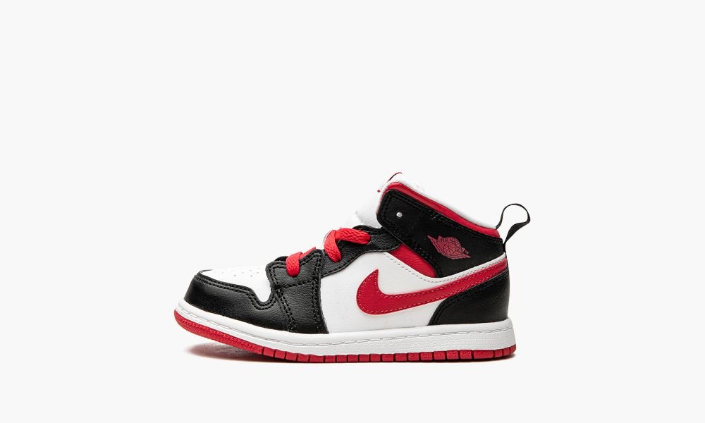 Nike Air Jordan 1 Mid TD "Very Berry" Dječje Cipele Crne Bijele | Hrvatska-5293816