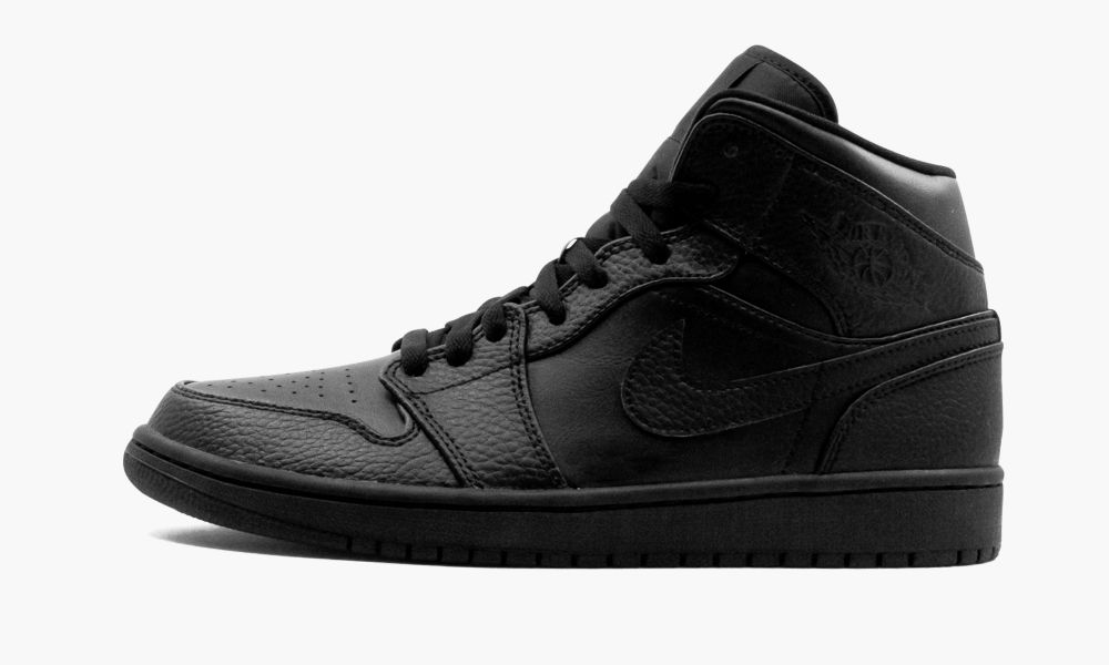 Nike Air Jordan 1 Mid "Triple Black" Muške Cipele Crne | Hrvatska-2907148