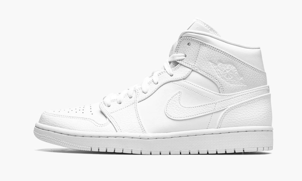 Nike Air Jordan 1 Mid "Triple White" Muške Cipele Bijele | Hrvatska-7849326