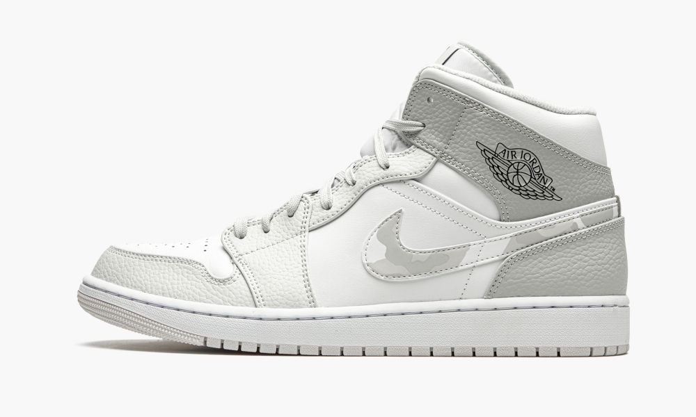 Nike Air Jordan 1 Mid "White Camo" Muške Cipele Bijele Sive | Hrvatska-7915648