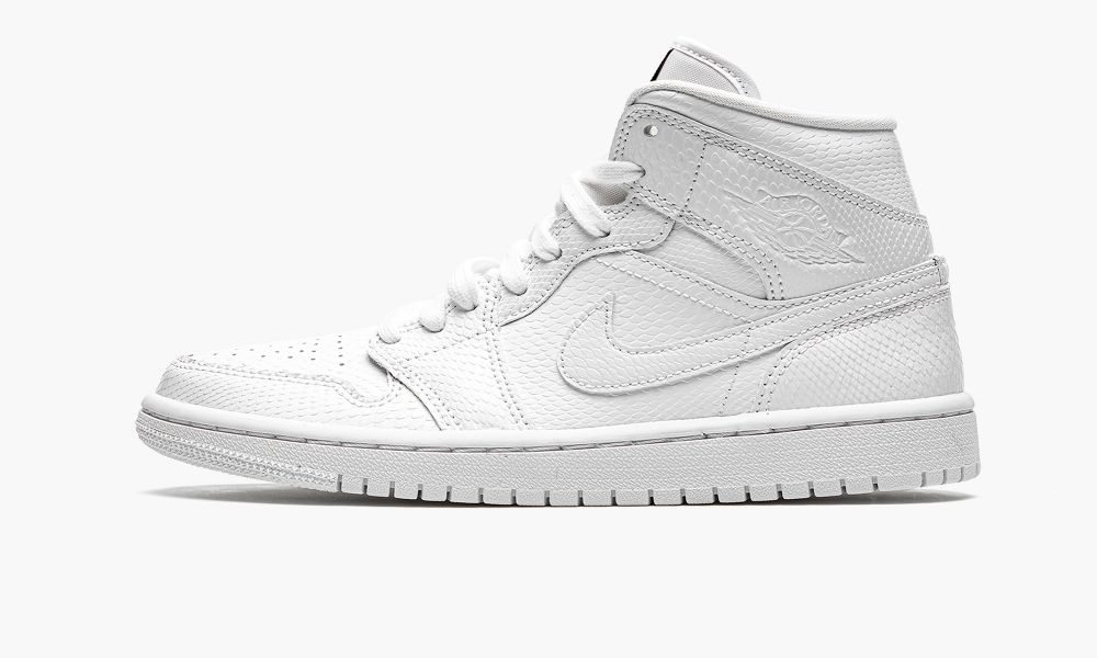 Nike Air Jordan 1 Mid "White Snakeskin" Ženske Cipele Bijele | Hrvatska-0523189