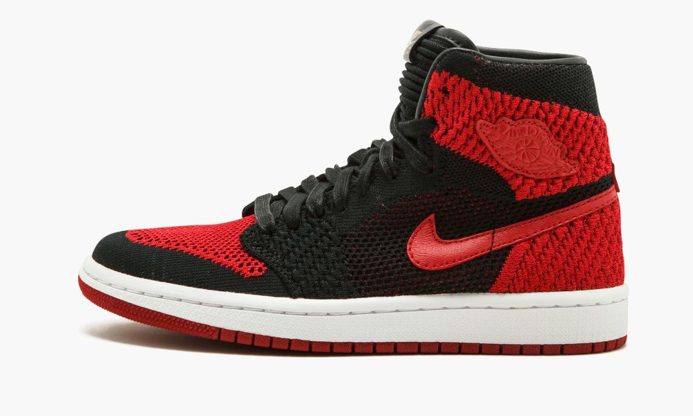 Nike Air Jordan 1 Ret Hi Flyknit BG Dječje Cipele Crne Crvene Bijele | Hrvatska-6290371