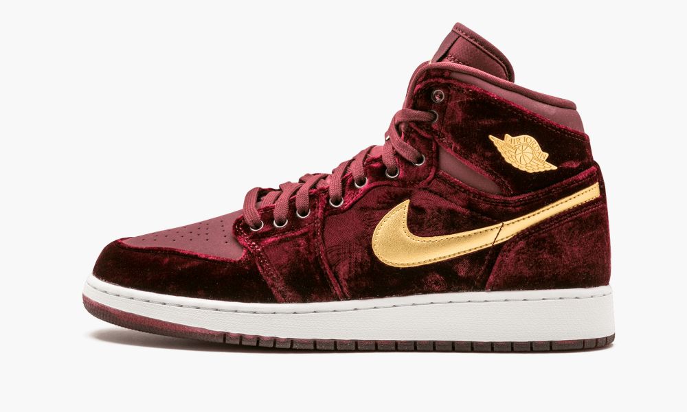 Nike Air Jordan 1 Ret Hi PREM HC GG "VELVET" Dječje Cipele Crvene Bordo Zlatne | Hrvatska-8701462