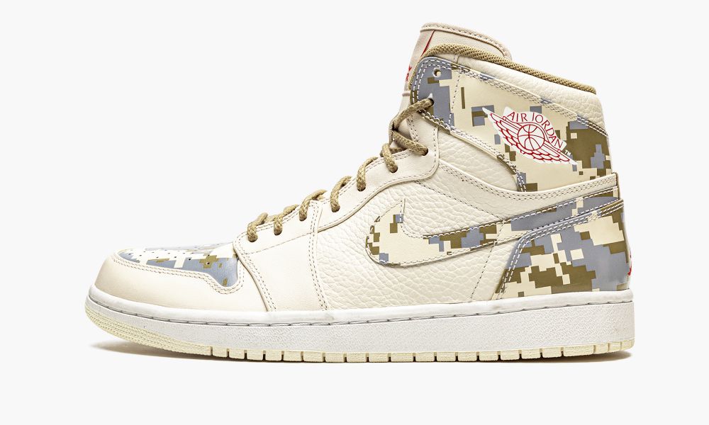 Nike Air Jordan 1 Retro "Digi-Camo" Muške Cipele Crvene Bež Srebrne Maskirne | Hrvatska-2430716