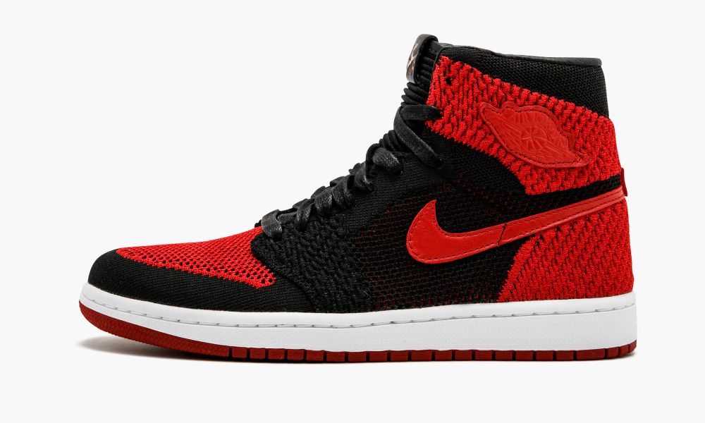 Nike Air Jordan 1 Retro HI Flyknit Muške Cipele Crne Crvene Bijele | Hrvatska-3216490