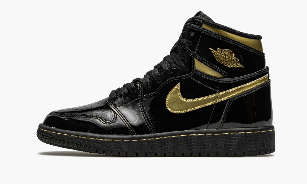 Nike Air Jordan 1 Retro High OG GS "Black Metallic Gold" Dječje Cipele Crne Zlatne | Hrvatska-7958236