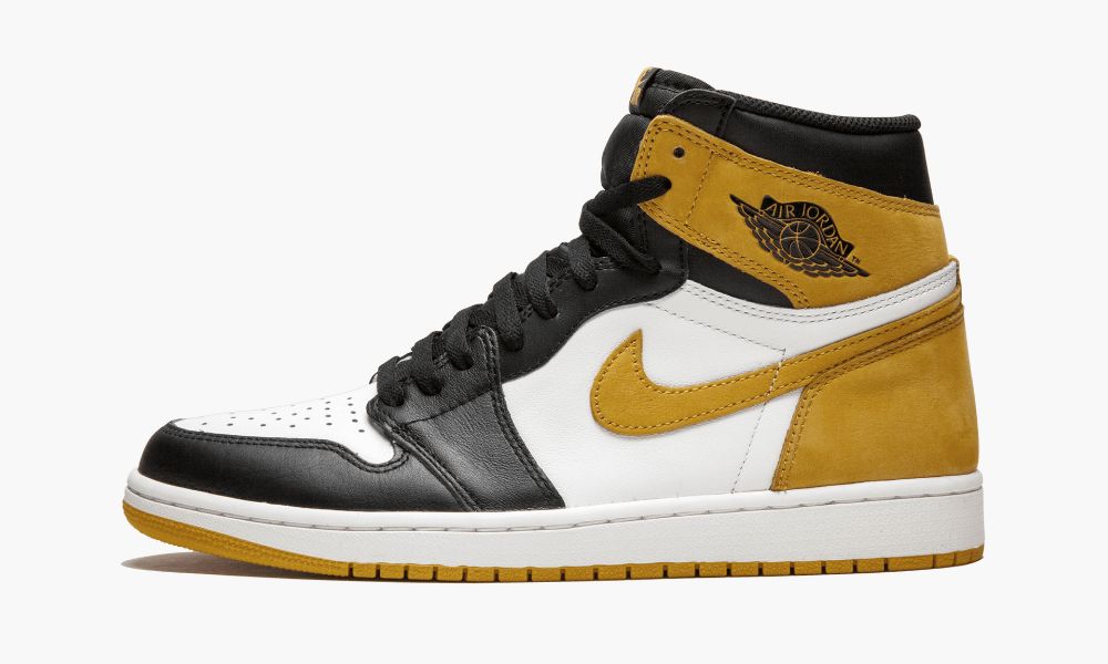 Nike Air Jordan 1 Retro High OG "Yellow Ochre" Muške Cipele Crne Bijele Žute | Hrvatska-7594801