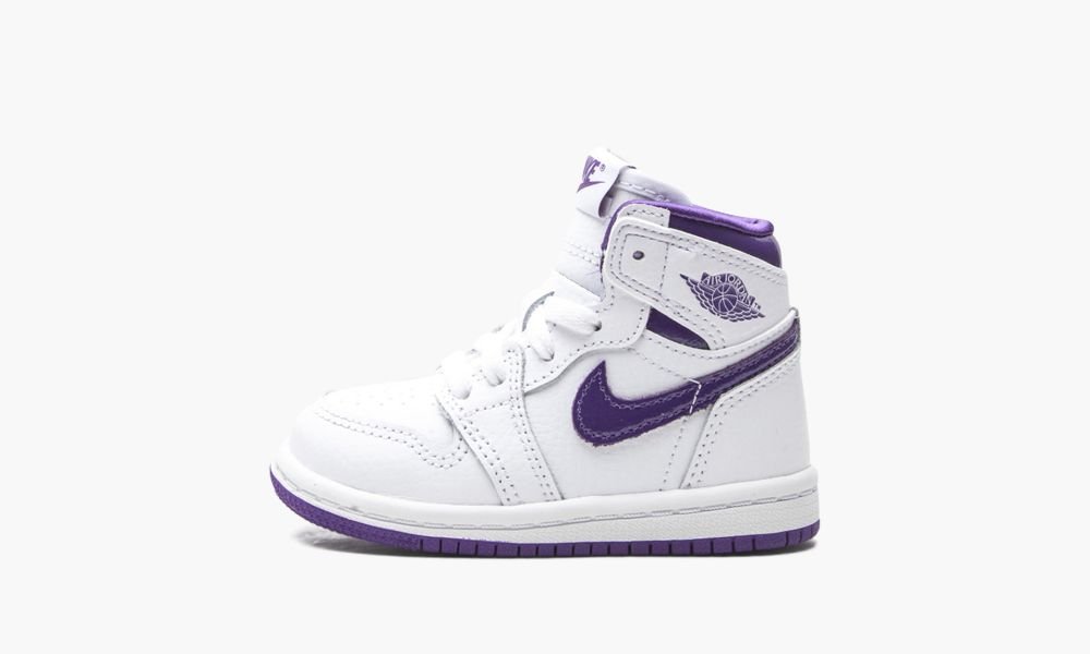 Nike Air Jordan 1 Retro High TD "Court Purple" Dječje Cipele Bijele Ljubičaste | Hrvatska-3498702