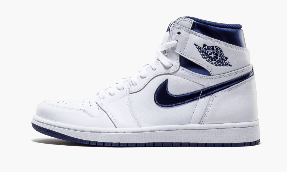 Nike Air Jordan 1 Retro "Metallic Navy" Muške Cipele Bijele Tamnoplave Zelene | Hrvatska-9685173