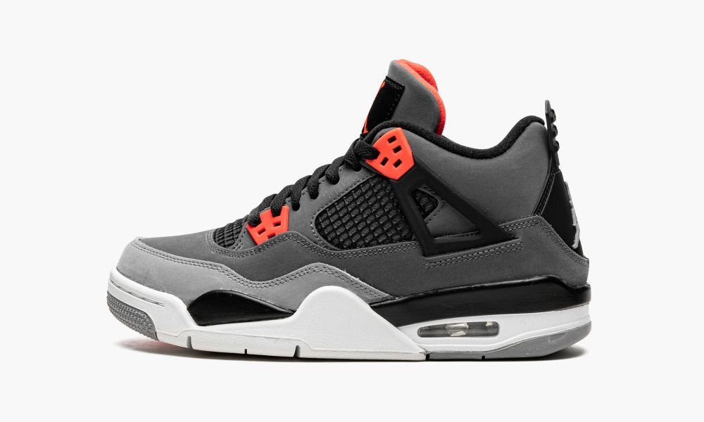 Nike Air Jordan 4 GS "Infared" Dječje Cipele Crne Tamno Crvene Sive Crne Sive | Hrvatska-2968750