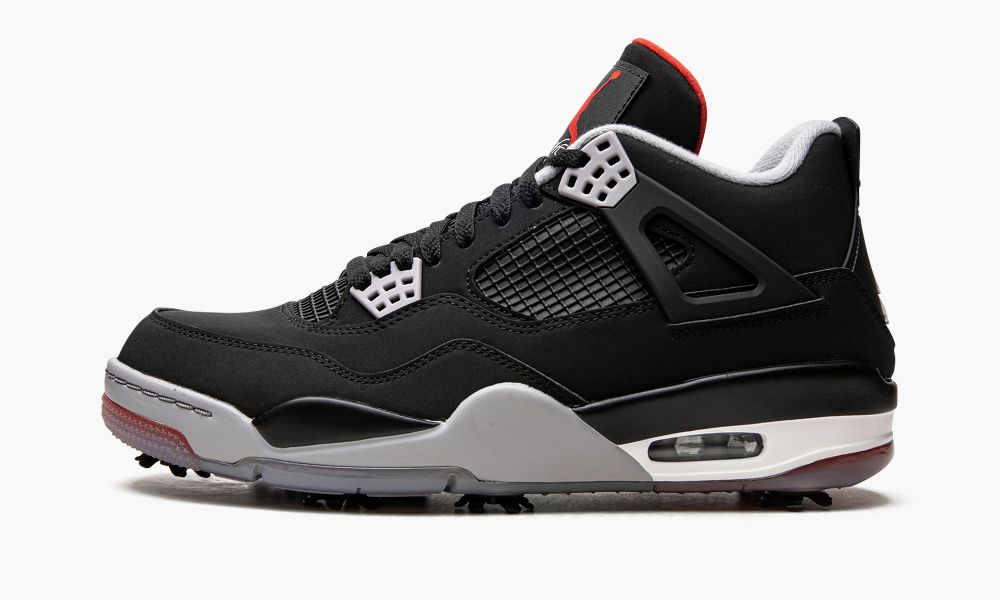 Nike Air Jordan 4 Golf "Bred" Muške Cipele Crne Crvene Sive | Hrvatska-4389062